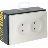 Розетка 2-местная IEK FORTEPIANO без заземления, без защитных шторок, безвинтовое крепление, 10А FP226 белый FP-R20-10-1-K01